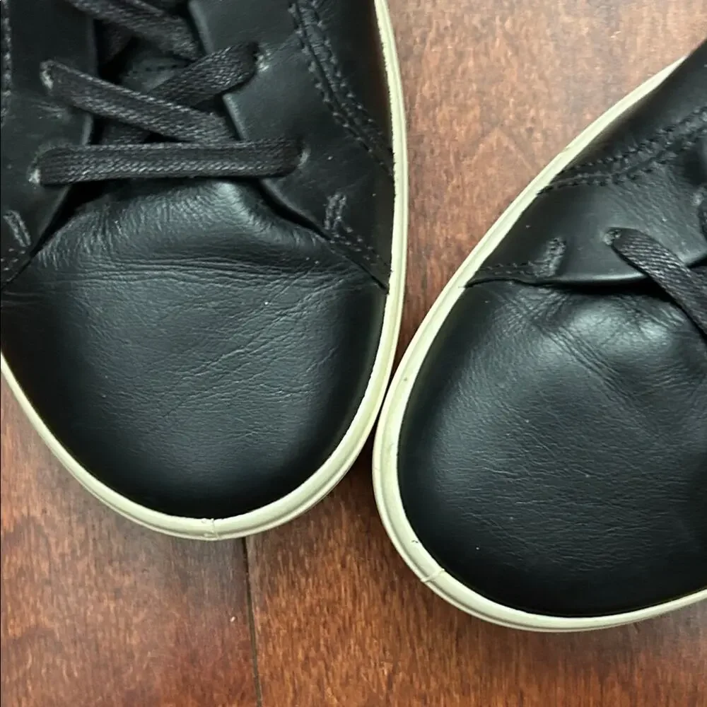 Ecco Women’s Soft 7 Sneaker in Butter Soft Black and Pink Leather, Size 10